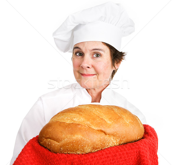 Chef with Fresh Bread Stock photo © lisafx