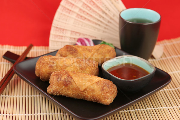 Chinese Egg Rolls & Tea 1 Stock photo © lisafx
