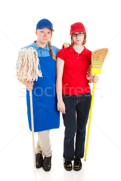 Stock Photo of Serious Teenage Workers Stock photo © lisafx