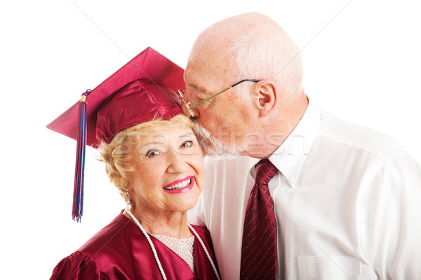 Bacio laurea senior donna college Foto d'archivio © lisafx
