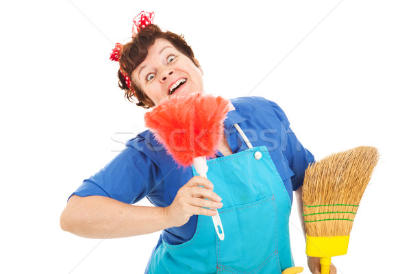 Crazy Cleaning Lady Stock photo © lisafx