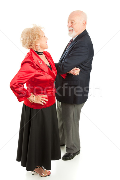 Idős pár szórakozás tánctér izolált fehér buli Stock fotó © lisafx