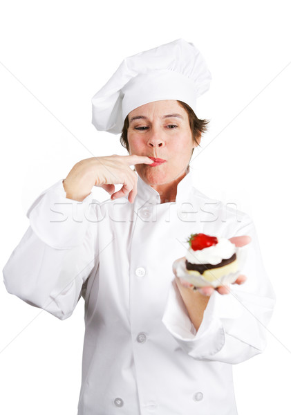 Pastry Chef Tasting Tart Stock photo © lisafx