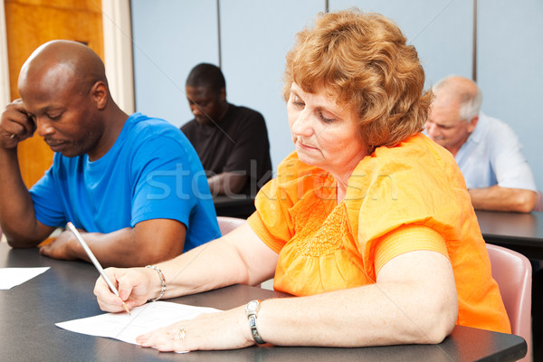 Reife Frau Erwachsenenbildung Klasse Frau Mann Stock foto © lisafx