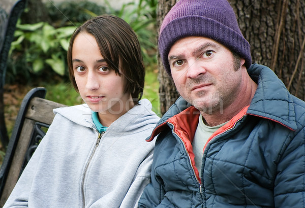Homeless Father and Son Stock photo © lisafx