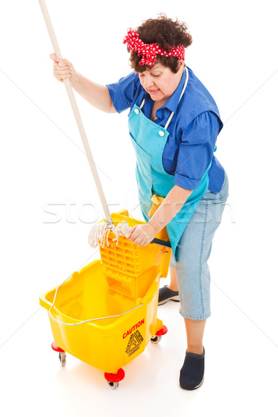 Cleaning Lady Wrings Mop Stock photo © lisafx