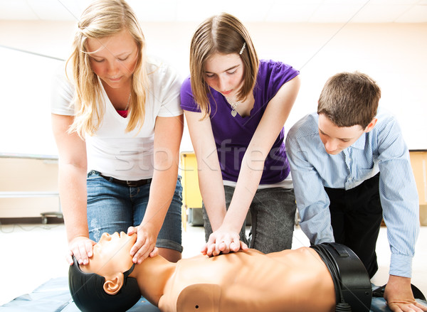 Students Practicing CPR Lifesaving  Stock photo © lisafx