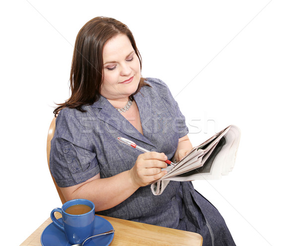 Stock photo: Businesswoman - Checking the Markets