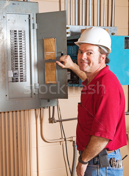 Industrial Electrician at Work Stock photo © lisafx