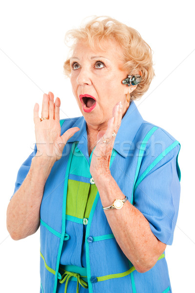 Cellphone Senior Woman - Shocking News Stock photo © lisafx