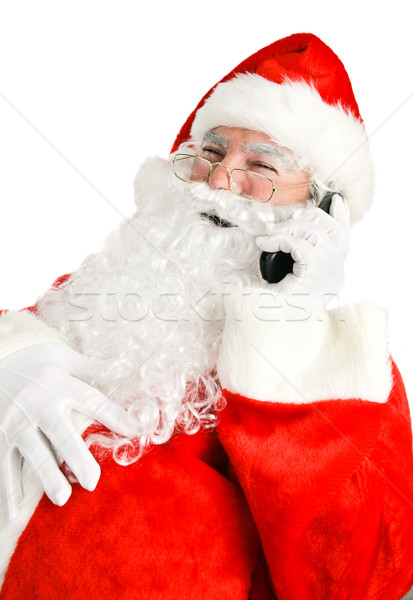 Santa Claus Laughing on the Phone Stock photo © lisafx