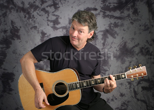 Stock Photo of Mature Male Guitarist 2 Stock photo © lisafx