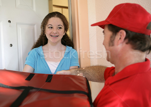 Receiving Pizza Delivery Stock photo © lisafx