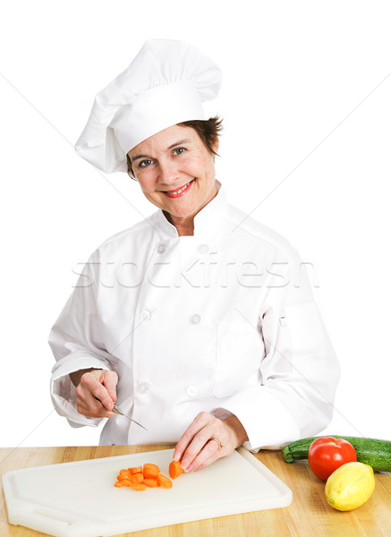  Chef Cuts Up Veggies Stock photo © lisafx