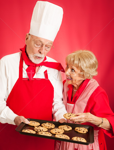 Baker Shares Cookies with Housewife Stock photo © lisafx