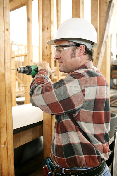 ács fúrás építkezés munka otthon férfiak Stock fotó © lisafx