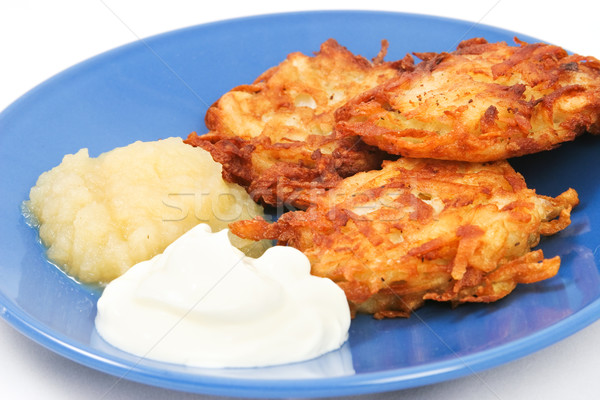 Hanukkah Latkes Closeup Stock photo © lisafx
