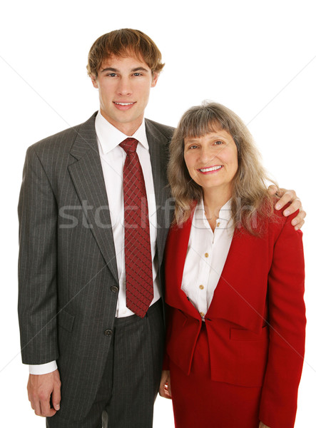 Business Mentoring jungen Geschäftsmann reifen weiblichen Stock foto © lisafx