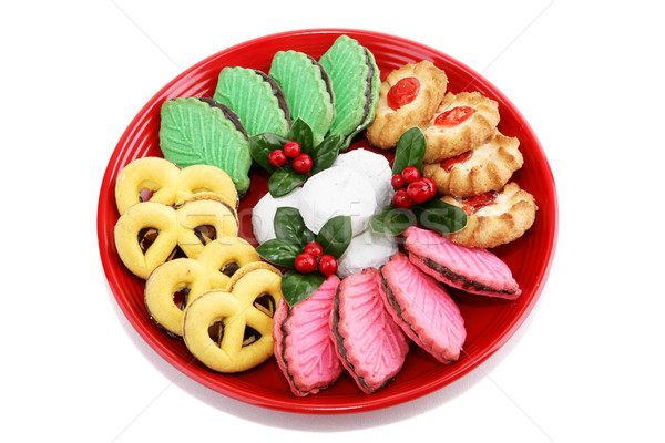Foto stock: Navidad · cookies · aislado · colorido · blanco · fondo