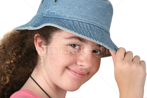 Girl Tipping Hat Stock photo © lisafx
