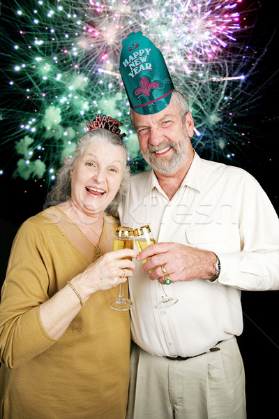 Seniors Party on New Years Eve - Fireworks Stock photo © lisafx