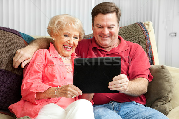 Stock photo: Mother and Son Using Tablet PC