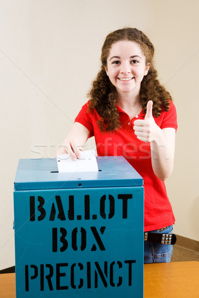 Stock photo: Election - Young Voter Thumbsup