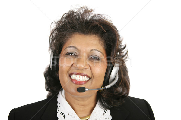 Indian femeie serviciu clienti destul de agent Imagine de stoc © lisafx