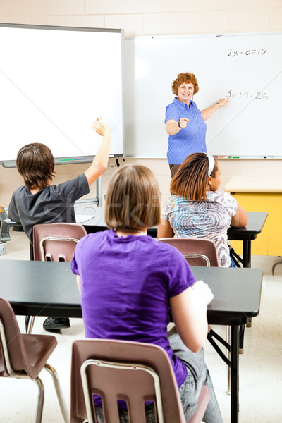 Tanít középiskola algebra boldog tanár osztály Stock fotó © lisafx