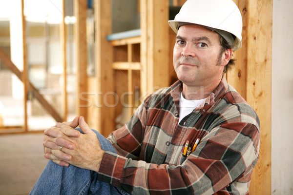 Bau Arbeitnehmer Stolz Arbeitnehmer stolz authentisch Stock foto © lisafx