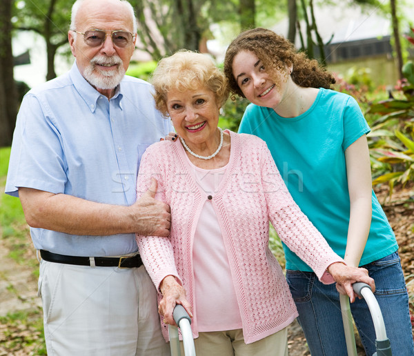 Boldog nagyszülők élvezi idő tini leányunoka Stock fotó © lisafx