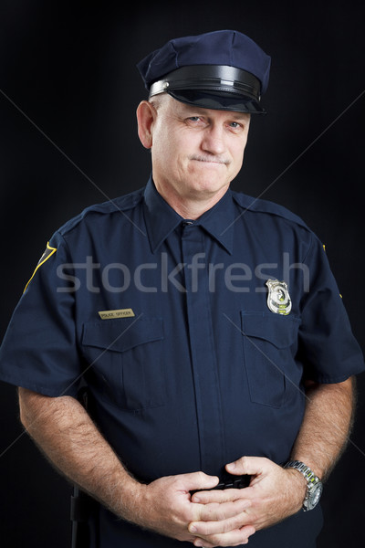 Ofiter de politie frustrare portret om securitate Imagine de stoc © lisafx