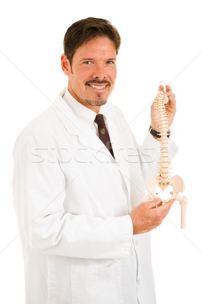 Jóképű csontkovács izolált magasra tart mérleg modell Stock fotó © lisafx