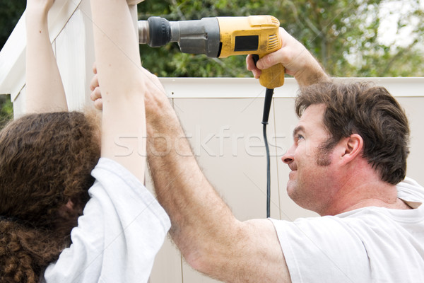 Perforación padre hija de trabajo mejoras para el hogar proyecto Foto stock © lisafx