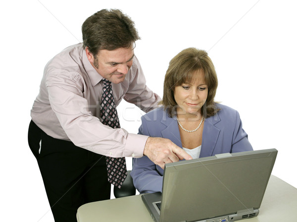 Business voorstel mannelijke collega aanbieden vrouwelijke Stockfoto © lisafx
