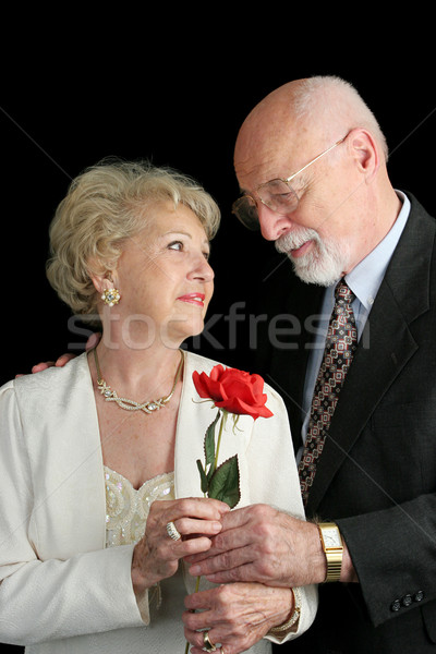 Aumentó dama guapo pareja de ancianos amor audífono Foto stock © lisafx