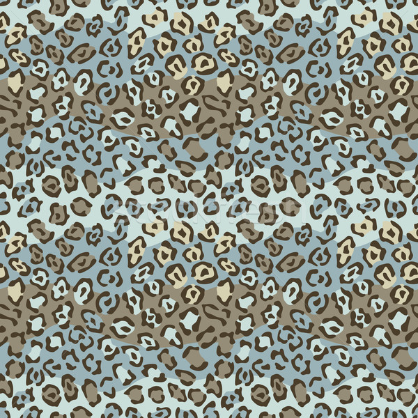 Spotted Cat Pattern in Blue and Brown Stock photo © Lisann