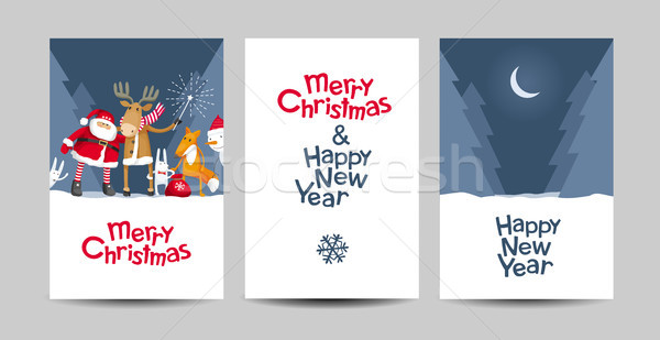 Merry Christmas vector lettering design template Stock photo © LisaShu