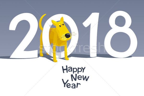 желтый собака китайский зодиак символ Новый год Сток-фото © LisaShu