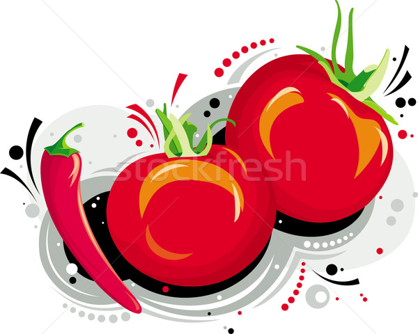 красный помидоров два один перец цвета Сток-фото © LisaShu