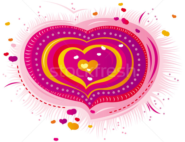 Foto stock: Rosa · corazón · día · de · san · valentín · ornamento · forma · colorido