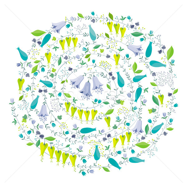 Spring flowers and herbs vector composition Stock photo © LisaShu