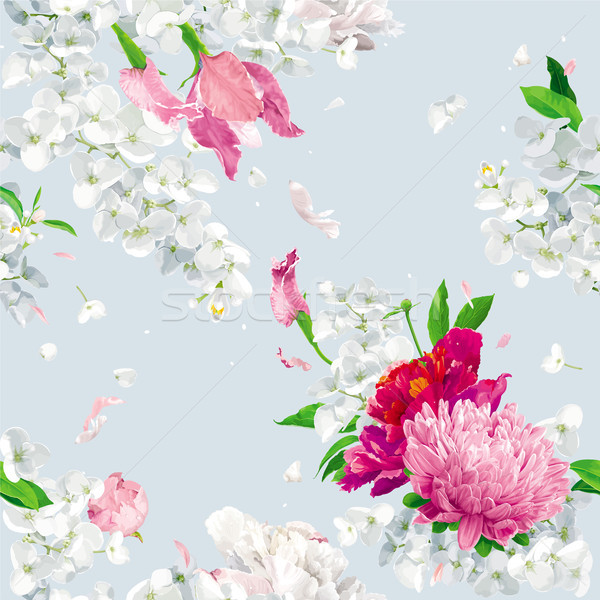 Vintage floral vector seamless background Stock photo © LisaShu
