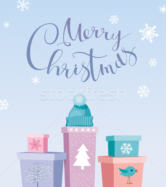 Chrismas Gifts vector greeting card Stock photo © LisaShu