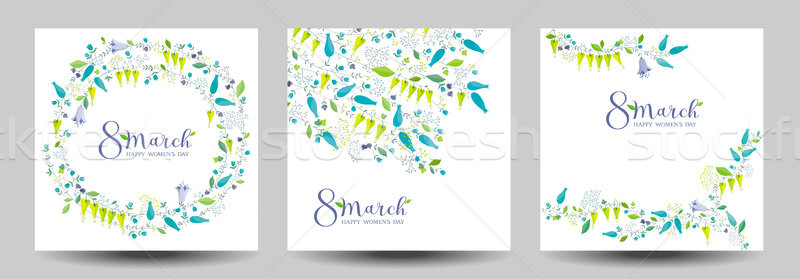 8 March flower vector greeting cards Stock photo © LisaShu