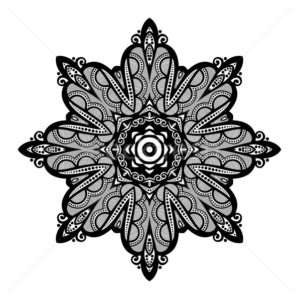 Vector Beautiful Deco Black Mandala Stock photo © lissantee