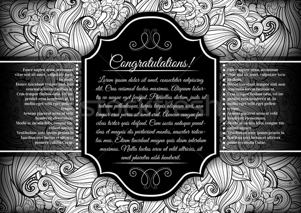 Vector Monochrome Floral Template with Place for Text Stock photo © lissantee