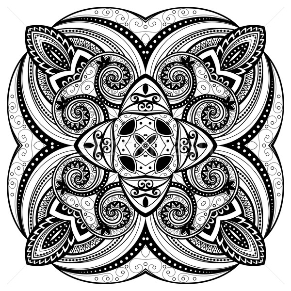 Vector frumos monocrom mandala Imagine de stoc © lissantee