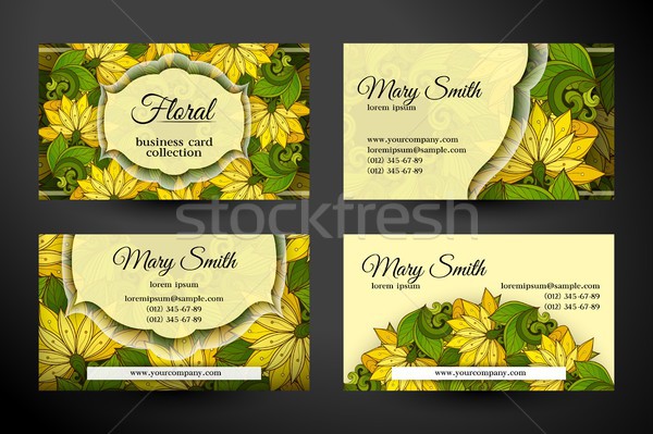 Set of HorizontalBusiness Cards, Corporate Identity Elements Stock photo © lissantee