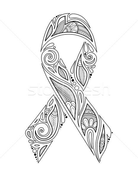 Câncer de mama consciência mês emblema símbolo Foto stock © lissantee